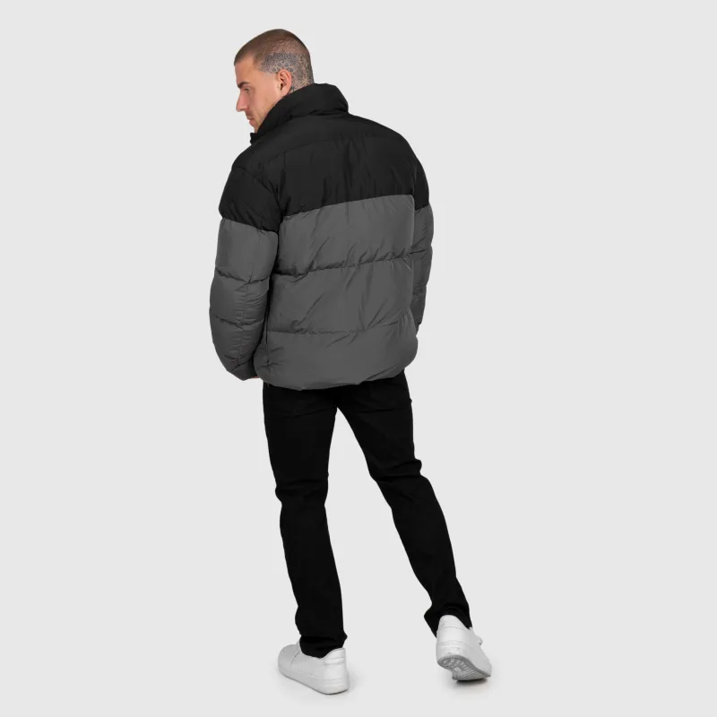 Férfi dzseki Iron Aesthetics Block Puffer, black/grey-13