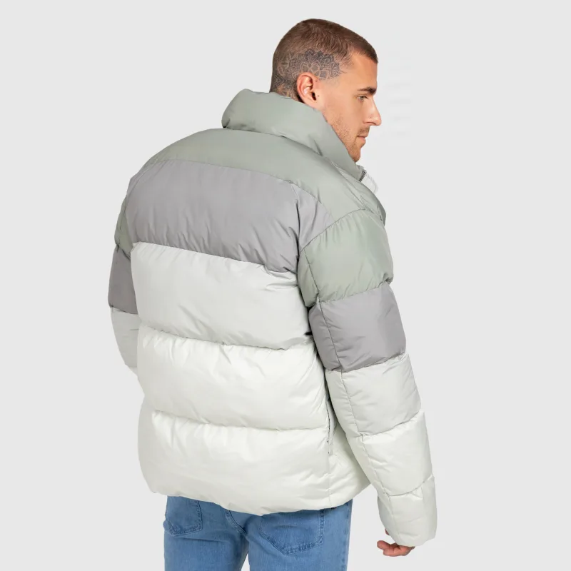 Férfi dzseki Iron Aesthetics Block Puffer, green-6