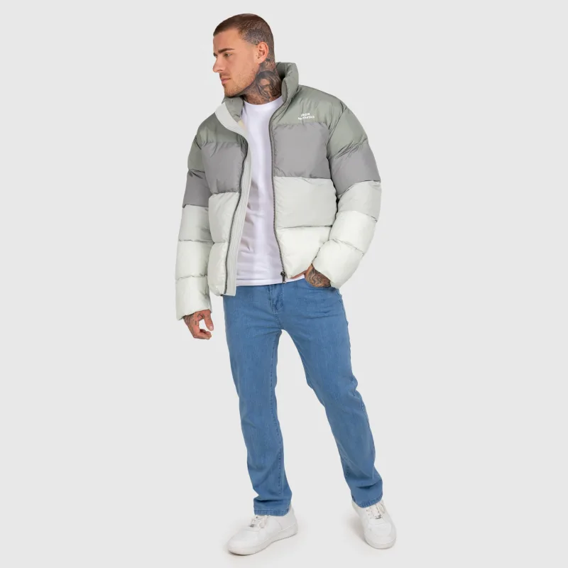 Férfi dzseki Iron Aesthetics Block Puffer, green-12