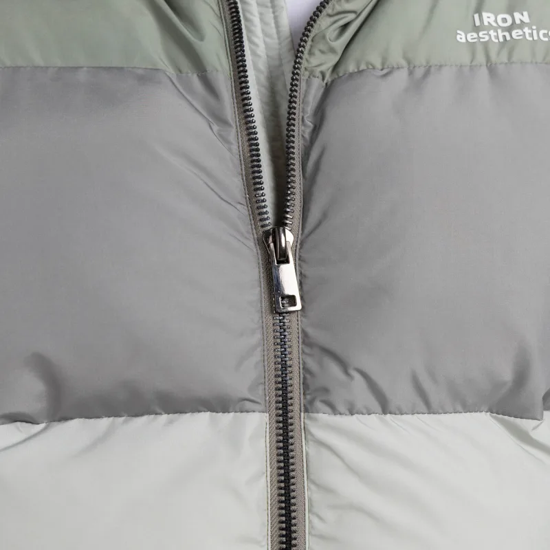 Férfi dzseki Iron Aesthetics Block Puffer, green-10