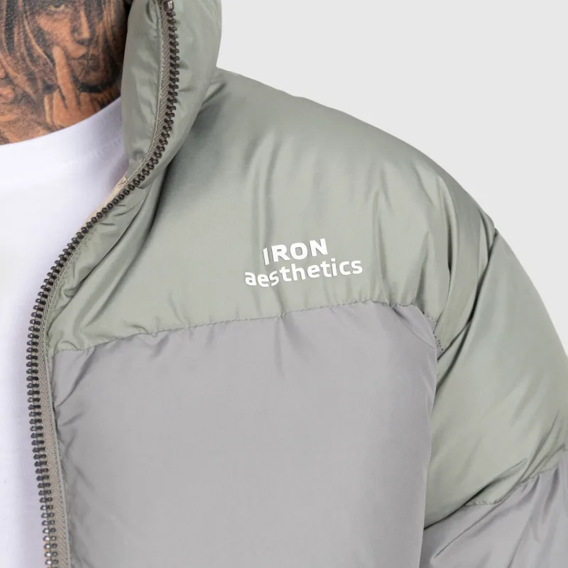 Férfi dzseki Iron Aesthetics Block Puffer, green-9