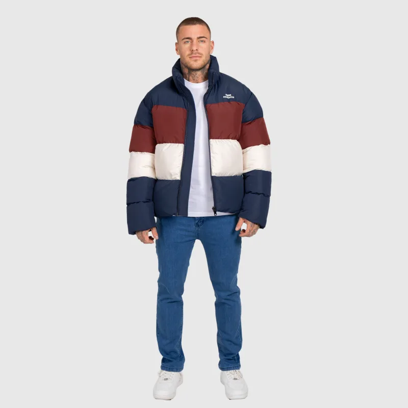 Férfi dzseki Iron Aesthetics Block Puffer, navy-11