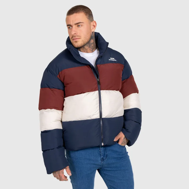 Férfi dzseki Iron Aesthetics Block Puffer, navy-6