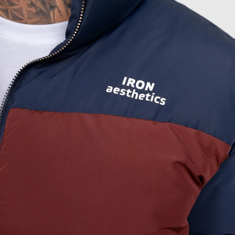 Férfi dzseki Iron Aesthetics Block Puffer, navy-9