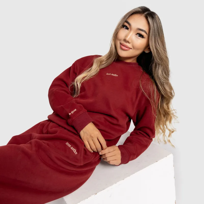 Női pulóver Iron Aesthetics Lift & Glow, brick red-9