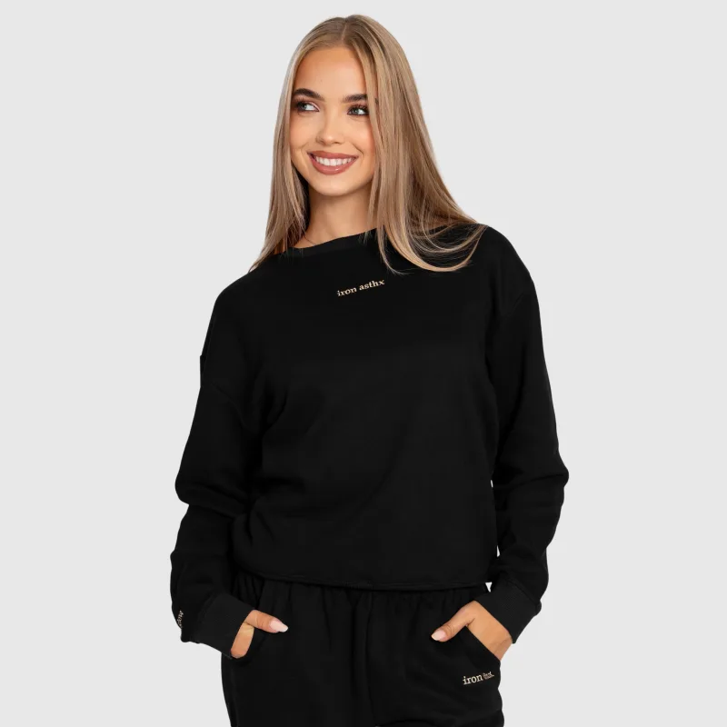 Női pulóver Iron Aesthetics Lift & Glow, black-3