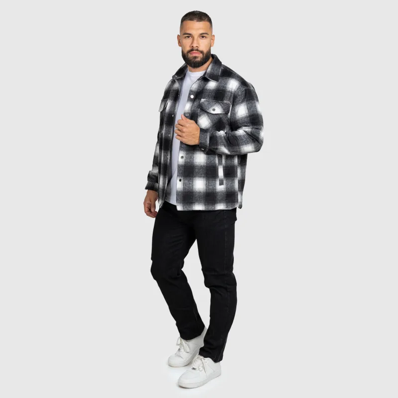 Férfi kockás ing Iron Aesthetics Timber, black/white-14