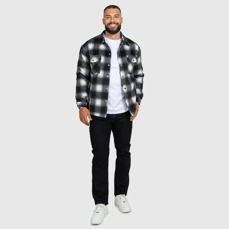 Férfi kockás ing Iron Aesthetics Timber, black/white-13