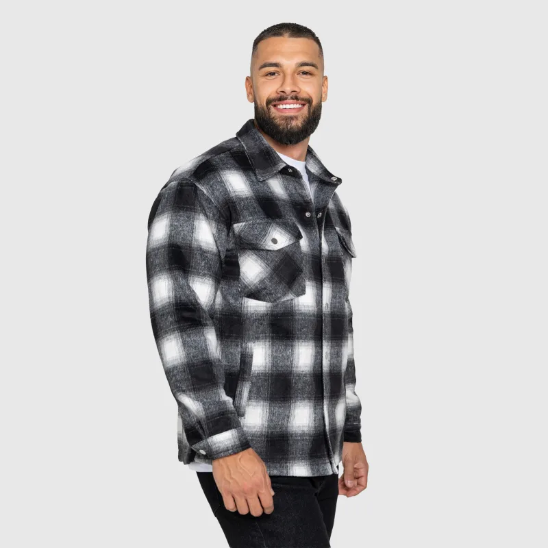 Férfi kockás ing Iron Aesthetics Timber, black/white-5