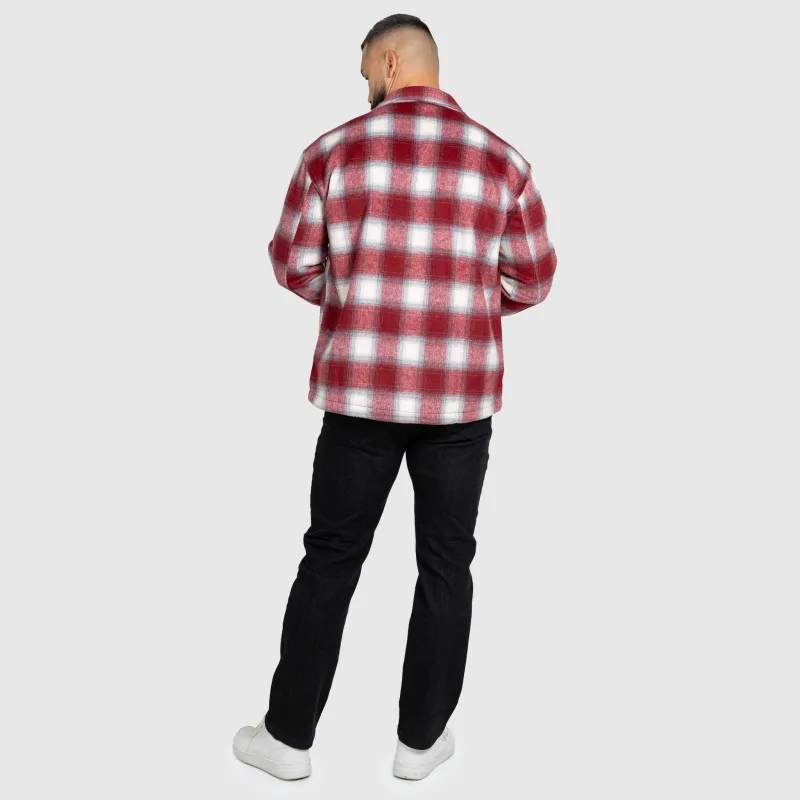 Férfi kockás ing Iron Aesthetics Timber, red/white-15
