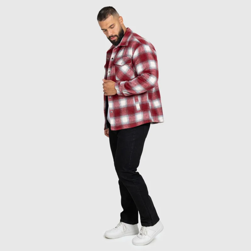 Férfi kockás ing Iron Aesthetics Timber, red/white-13