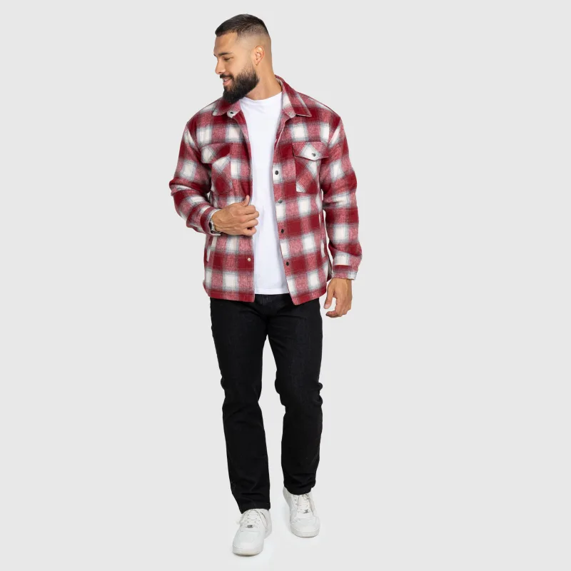 Férfi kockás ing Iron Aesthetics Timber, red/white-14