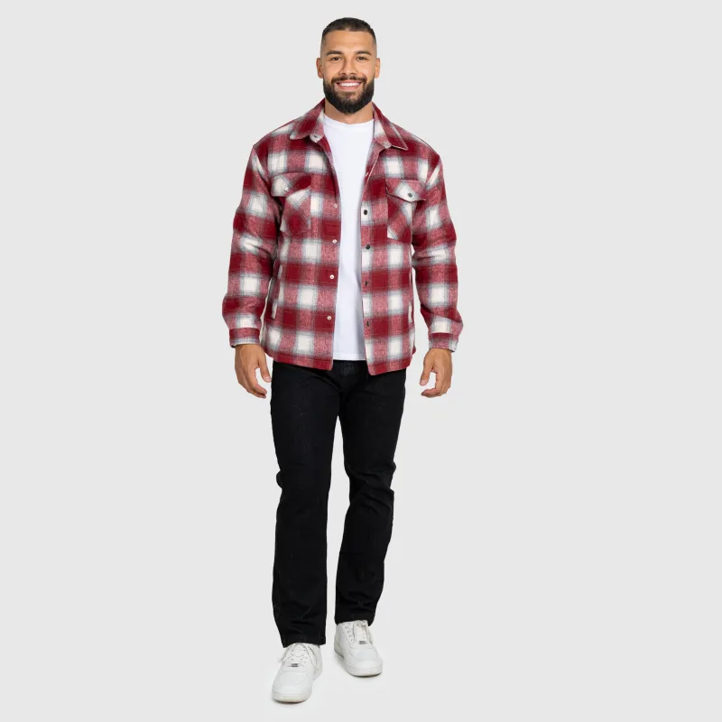Férfi kockás ing Iron Aesthetics Timber, red/white-12