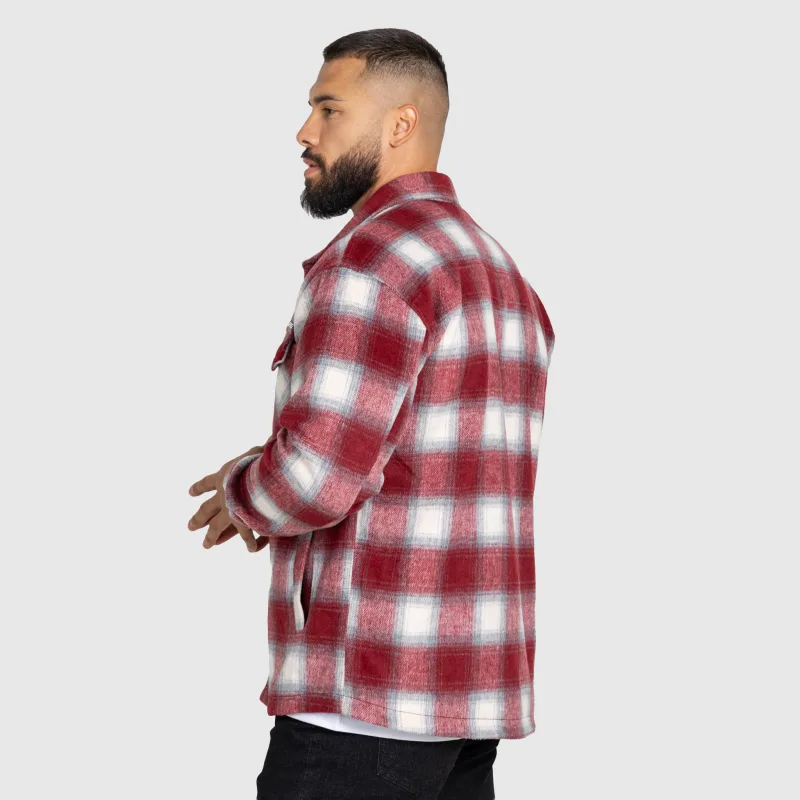 Férfi kockás ing Iron Aesthetics Timber, red/white-7
