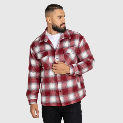 Férfi kockás ing Iron Aesthetics Timber, red/white