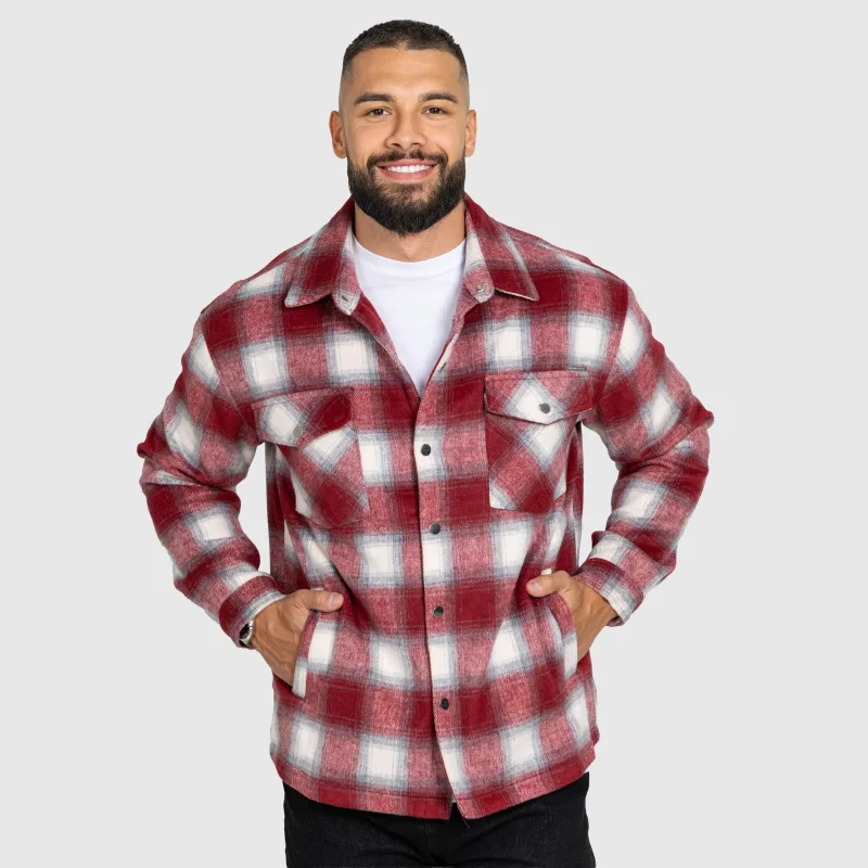 Férfi kockás ing Iron Aesthetics Timber, red/white-6