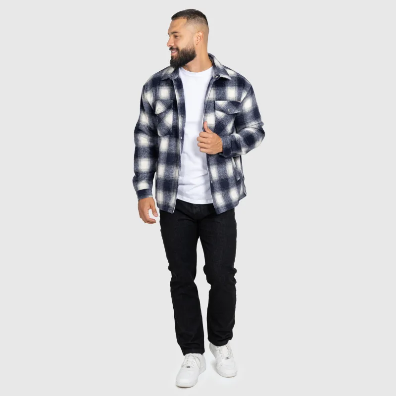 Férfi kockás ing Iron Aesthetics Timber, blue/white-15
