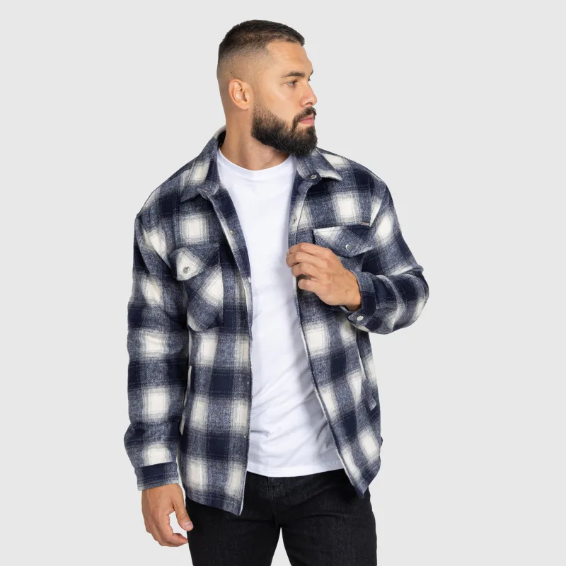 Férfi kockás ing Iron Aesthetics Timber, blue/white-6