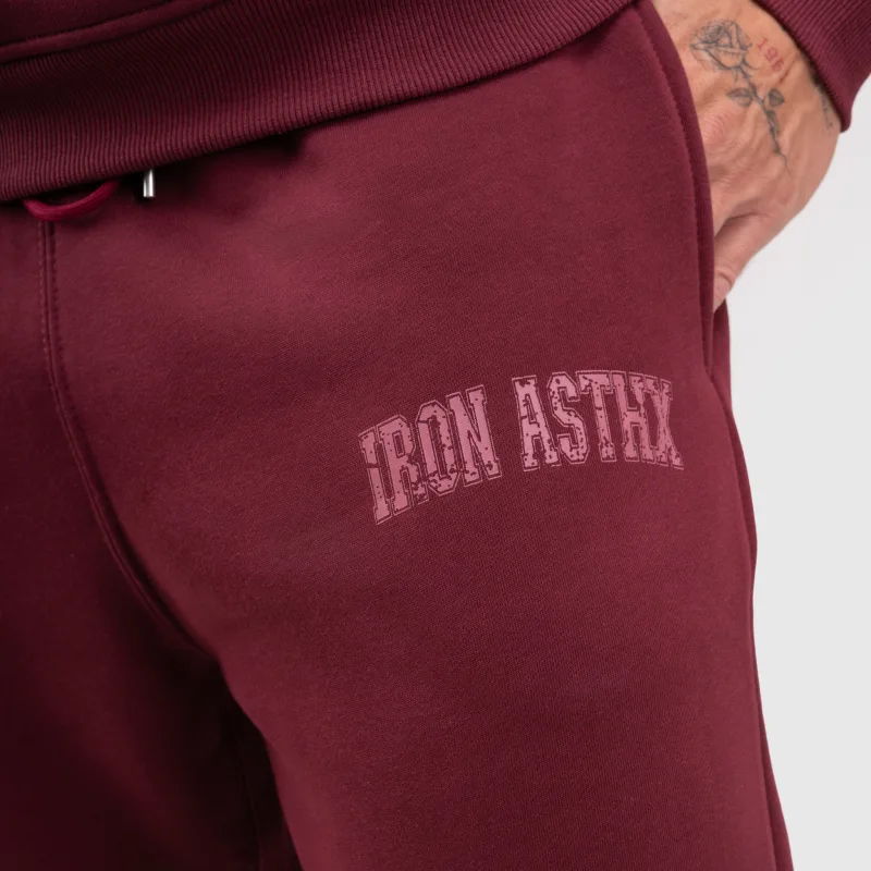 Férfi melegítőnadrág Iron Aesthetics X-Society, bordó-7