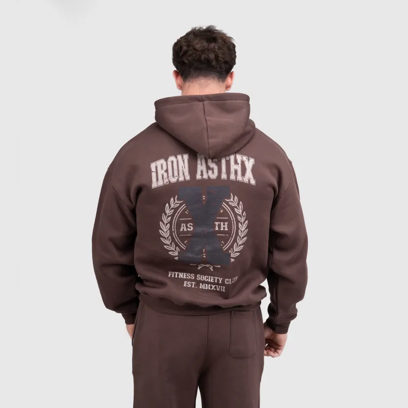 Férfi melegítőszett Iron Aesthetics X-Society, barna-11