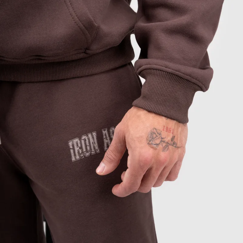 Férfi melegítőszett Iron Aesthetics X-Society, barna-14