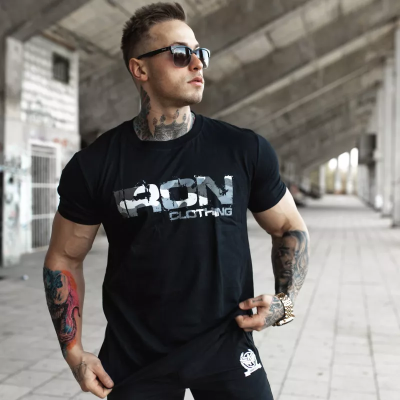 UltraSoft póló Iron Camo Style, fekete-4