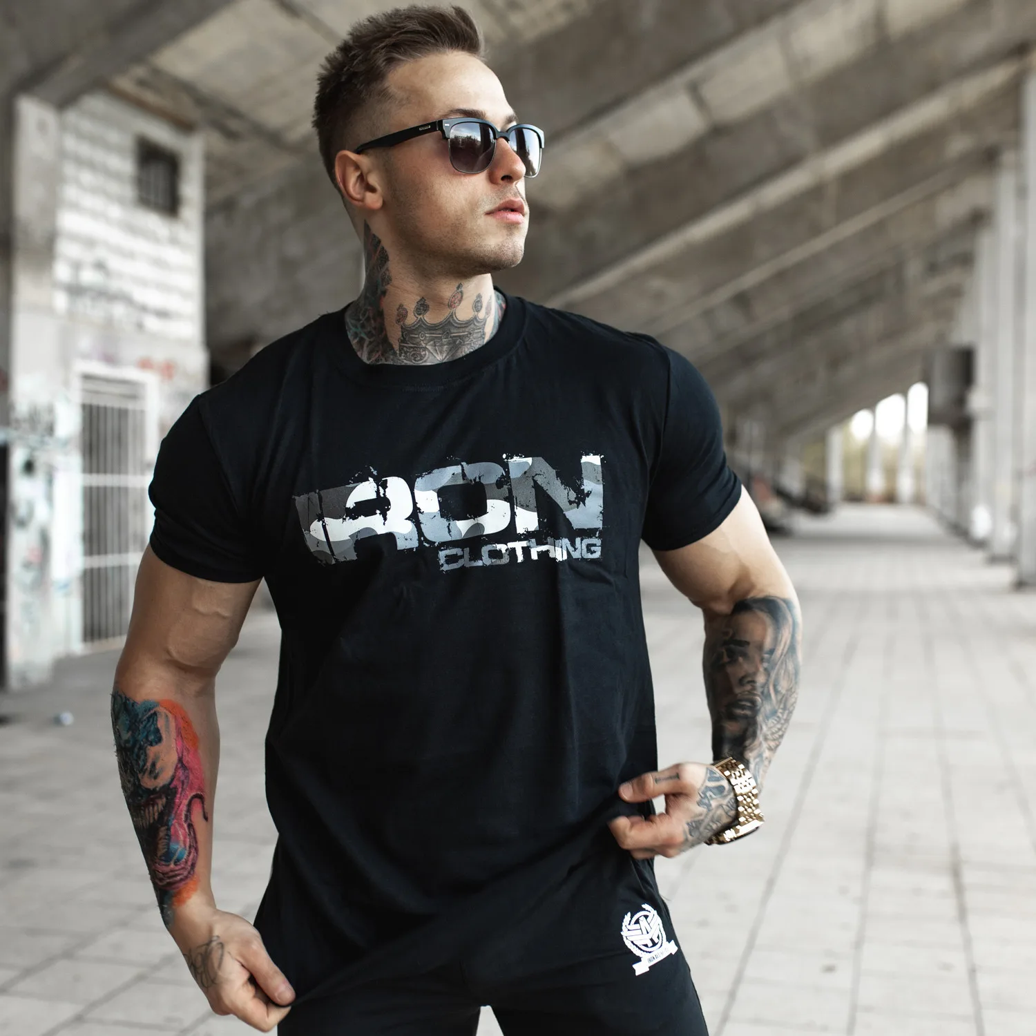 UltraSoft póló Iron Camo Style, fekete-4