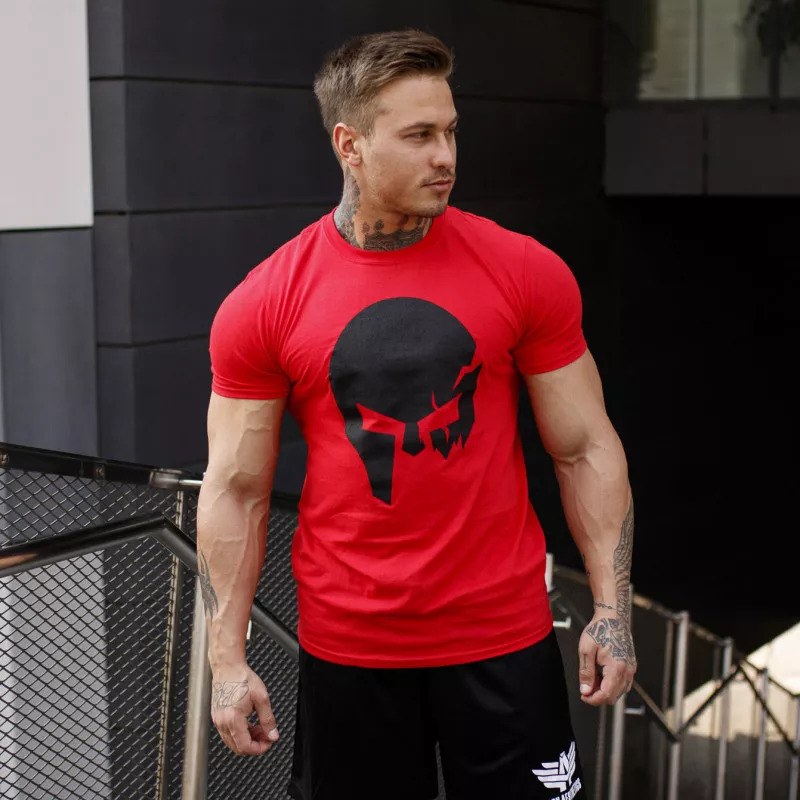 Ultrasoft póló Iron Aesthetics Skull, piros-3
