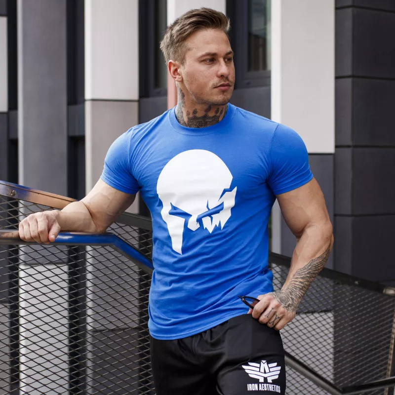 Ultrasoft póló Iron Aesthetics Skull, kék-3