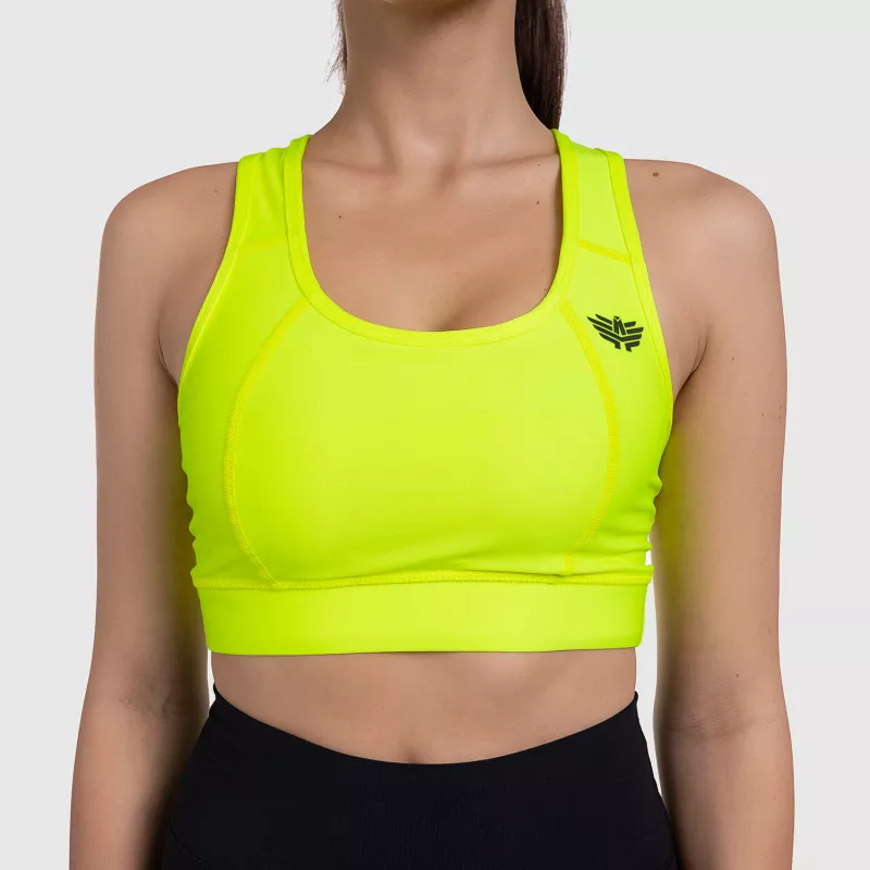 Női sportmelltartó - Iron Aesthetics, NEON YELLOW-1