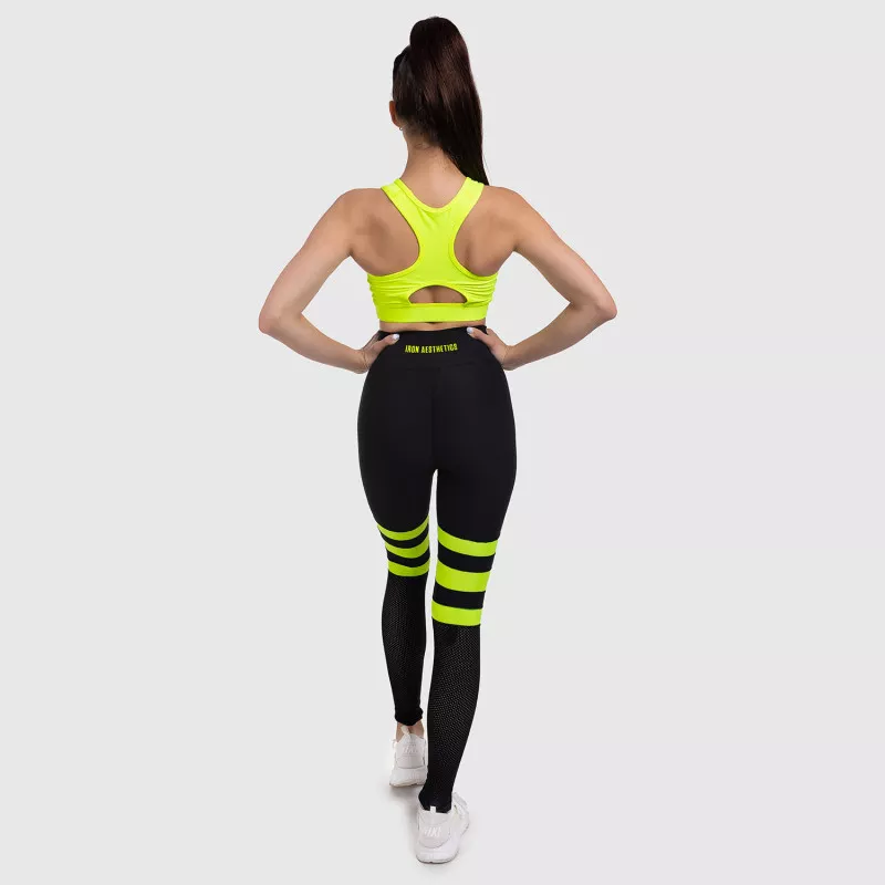 Női sportmelltartó - Iron Aesthetics, NEON YELLOW-4