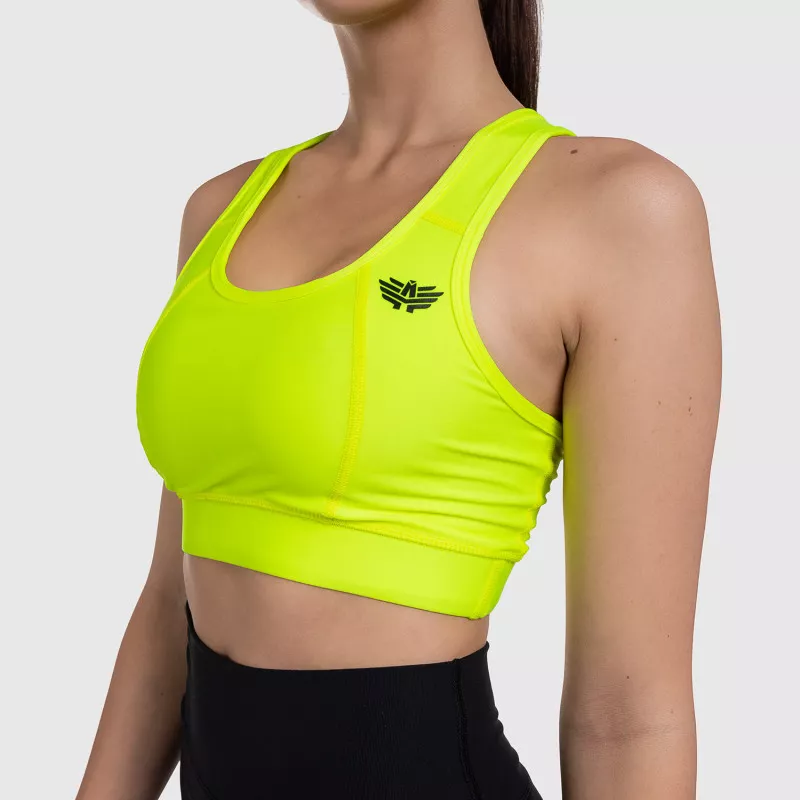 Női sportmelltartó - Iron Aesthetics, NEON YELLOW-6