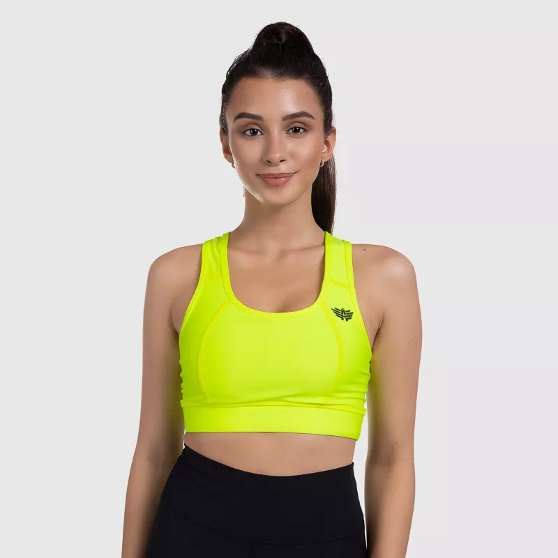 Női sportmelltartó - Iron Aesthetics, NEON YELLOW-8