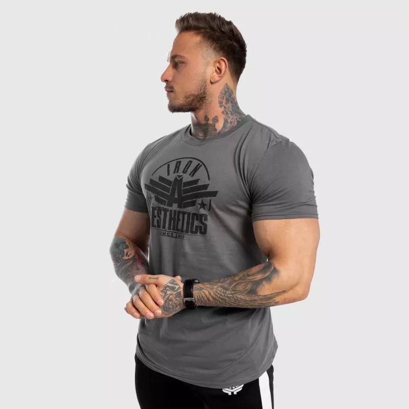 Férfi fitness póló Iron Aesthetics Force, szürke-4