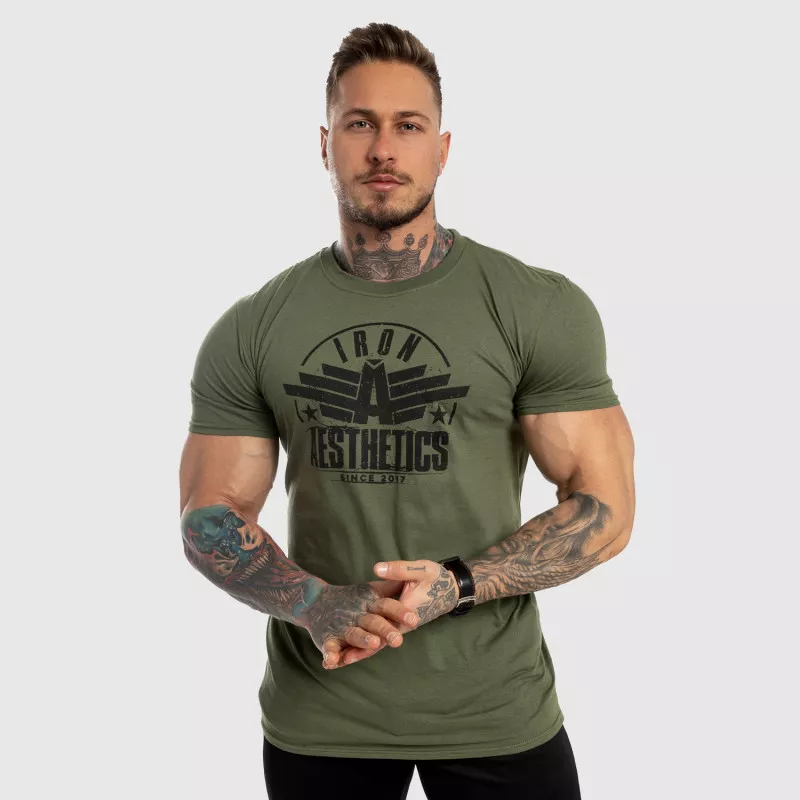 Férfi fitness póló Iron Aesthetics Force, zöld-1