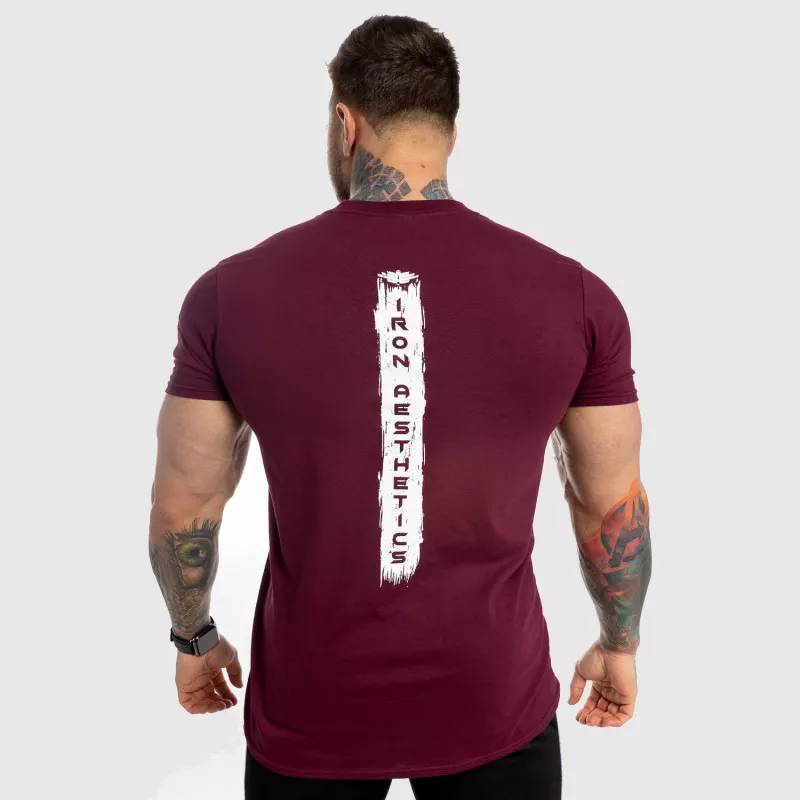Férfi fitness póló Iron Aesthetics Force, bordó-5