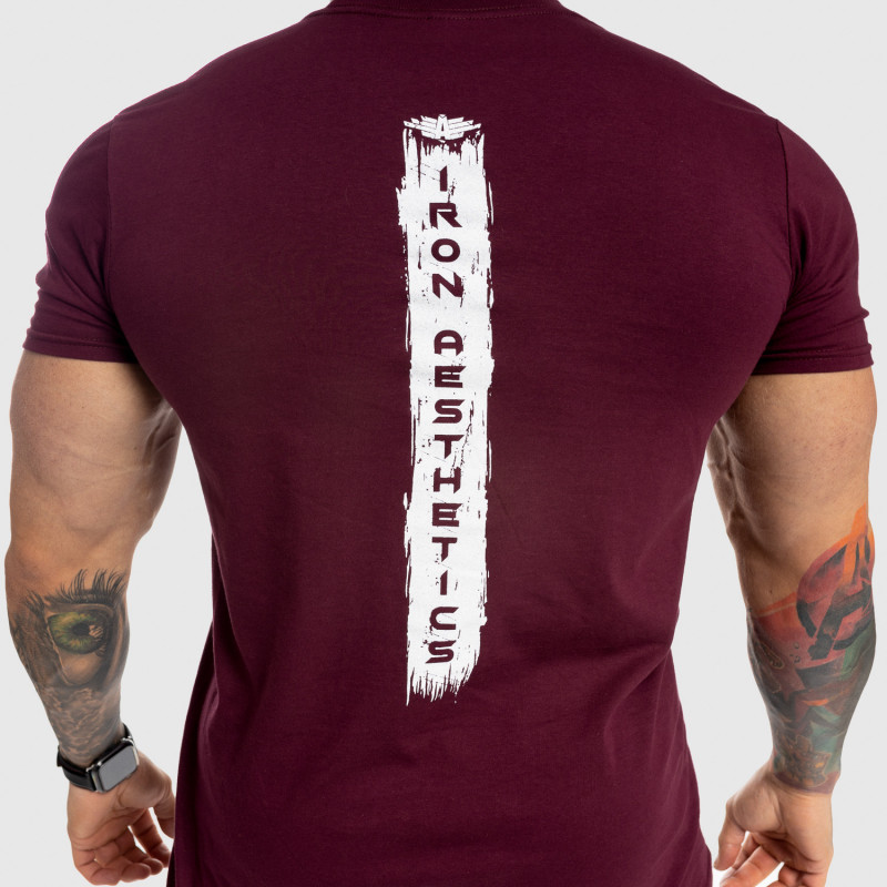 Férfi fitness póló Iron Aesthetics Force, bordó · záber 6