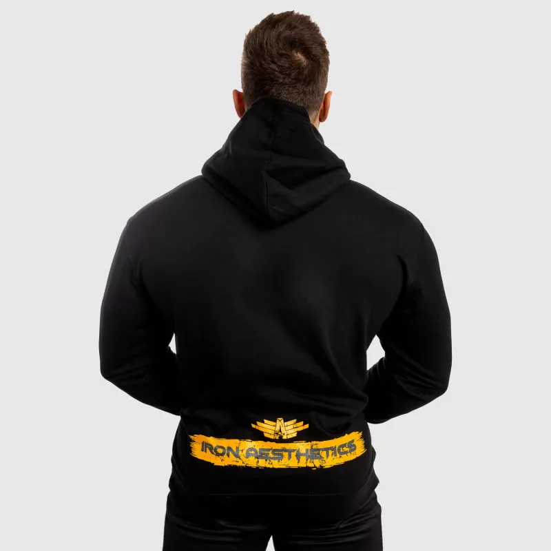 Fitness cipzár nélküli pulóver Iron Aesthetics Force, fekete-2