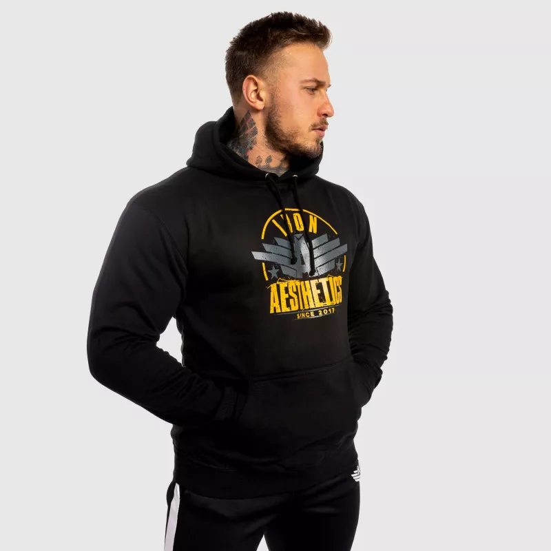 Fitness cipzár nélküli pulóver Iron Aesthetics Force, fekete-3