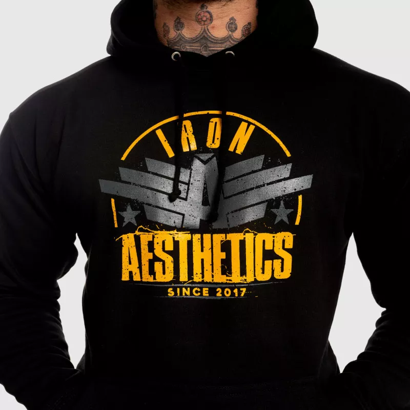 Fitness cipzár nélküli pulóver Iron Aesthetics Force, fekete-4