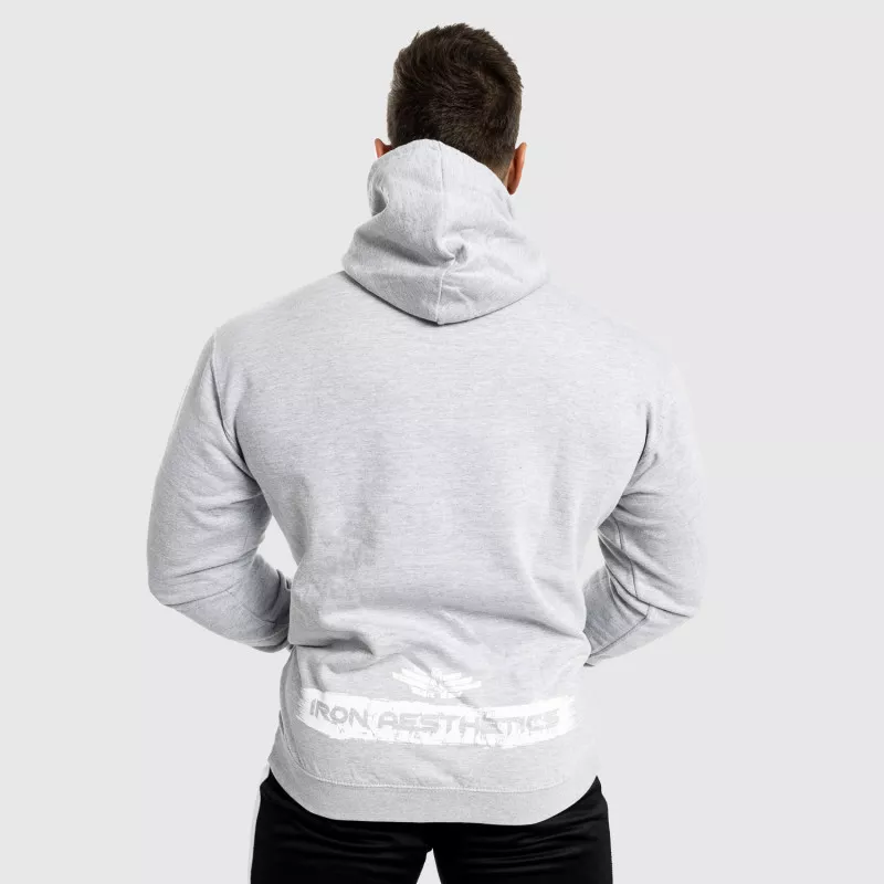 Fitness cipzár nélküli pulóver Iron Aesthetics Force, szürke-4