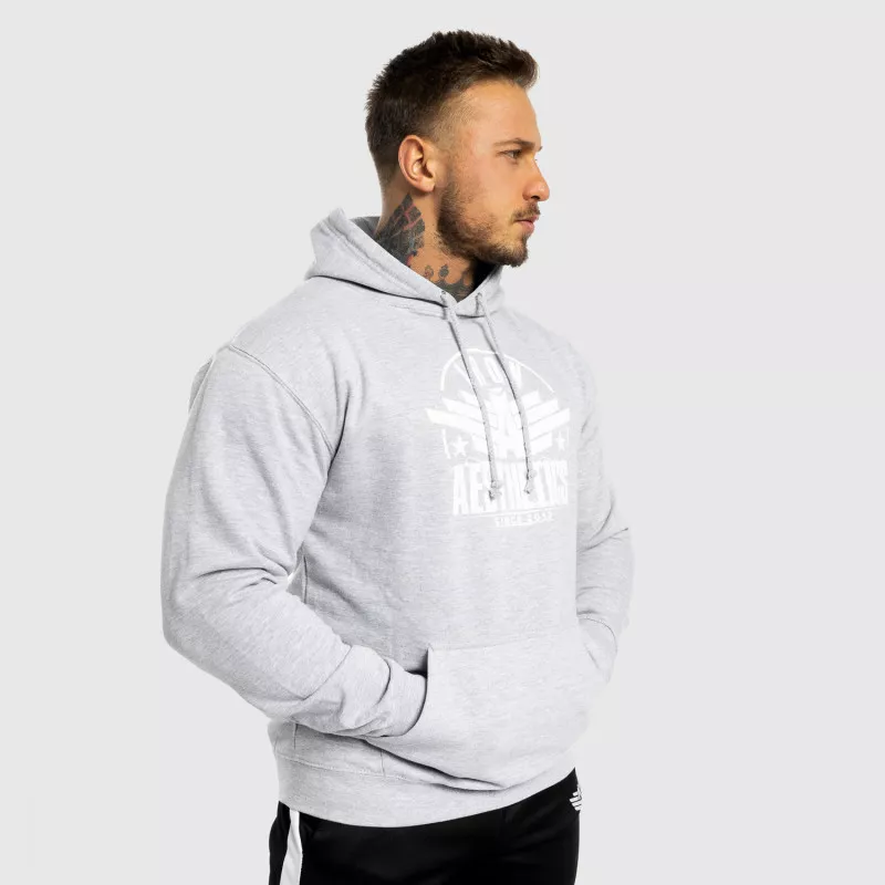 Fitness cipzár nélküli pulóver Iron Aesthetics Force, szürke-5