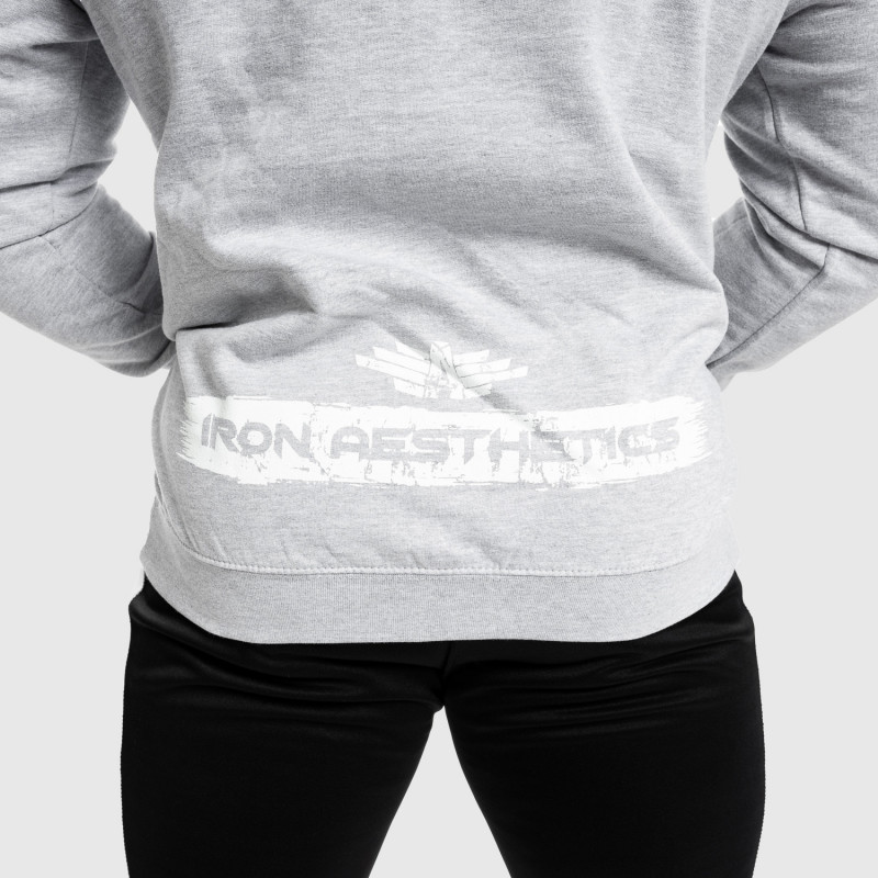 Fitness cipzár nélküli pulóver Iron Aesthetics Force, szürke · záber 7