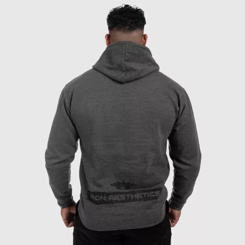 Fitness cipzár nélküli pulóver Iron Aesthetics Force, Charcoal Grey