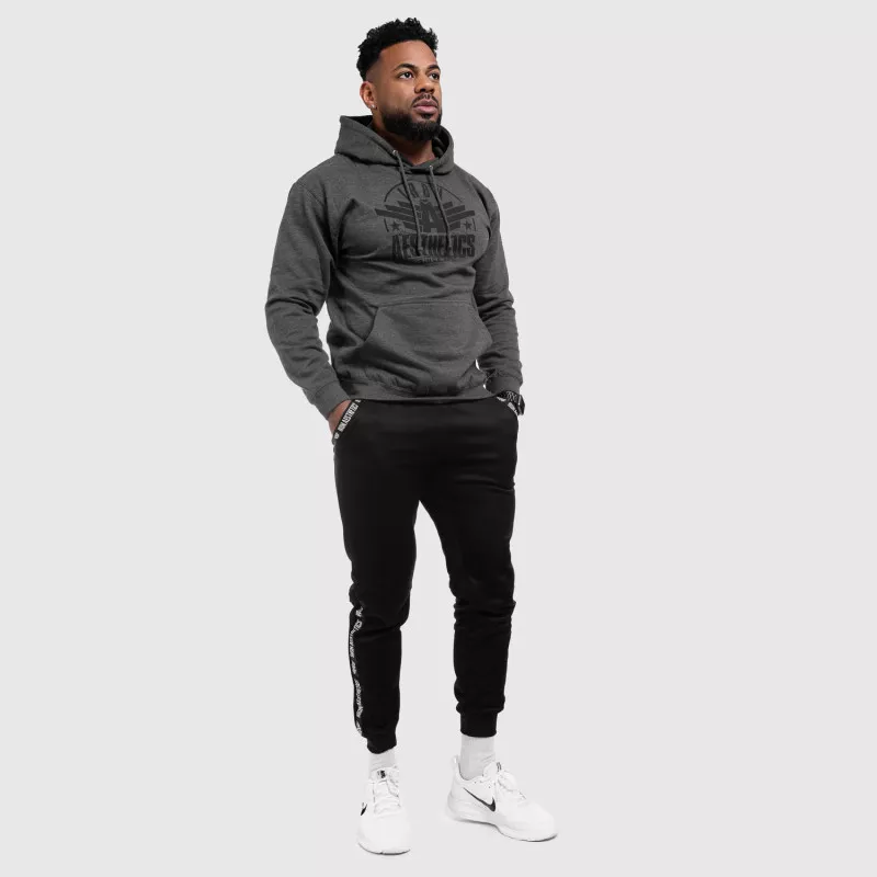 Fitness cipzár nélküli pulóver Iron Aesthetics Force, Charcoal Grey-5