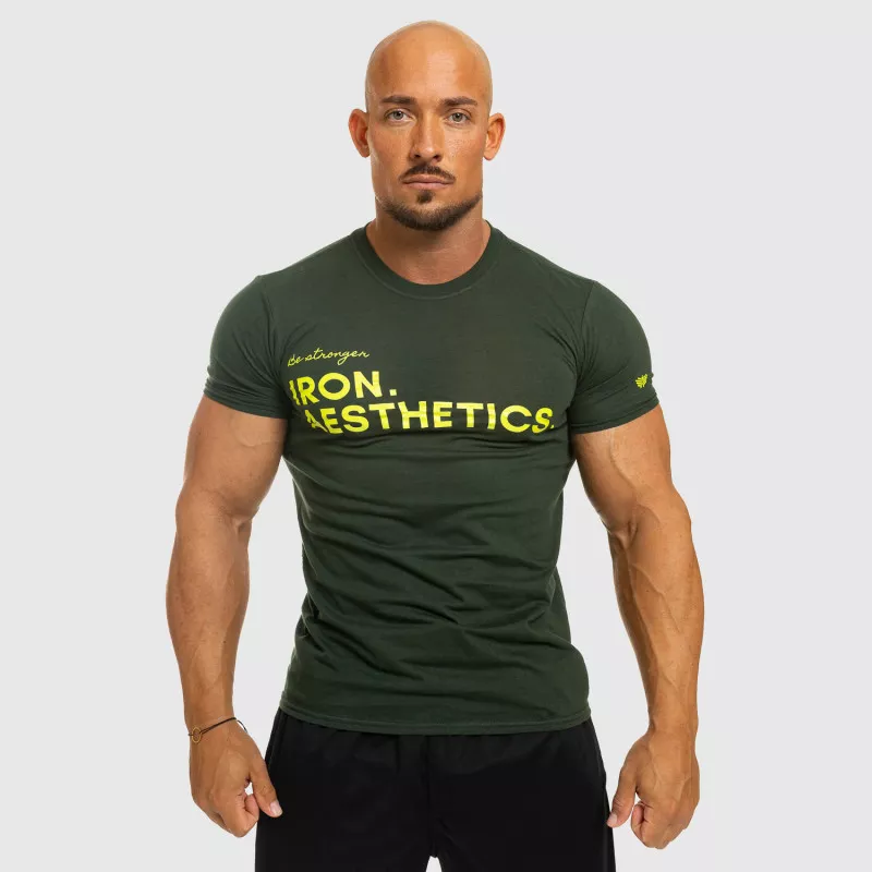 Férfi fitness póló Iron Aesthetics Be Stronger, zöld-1