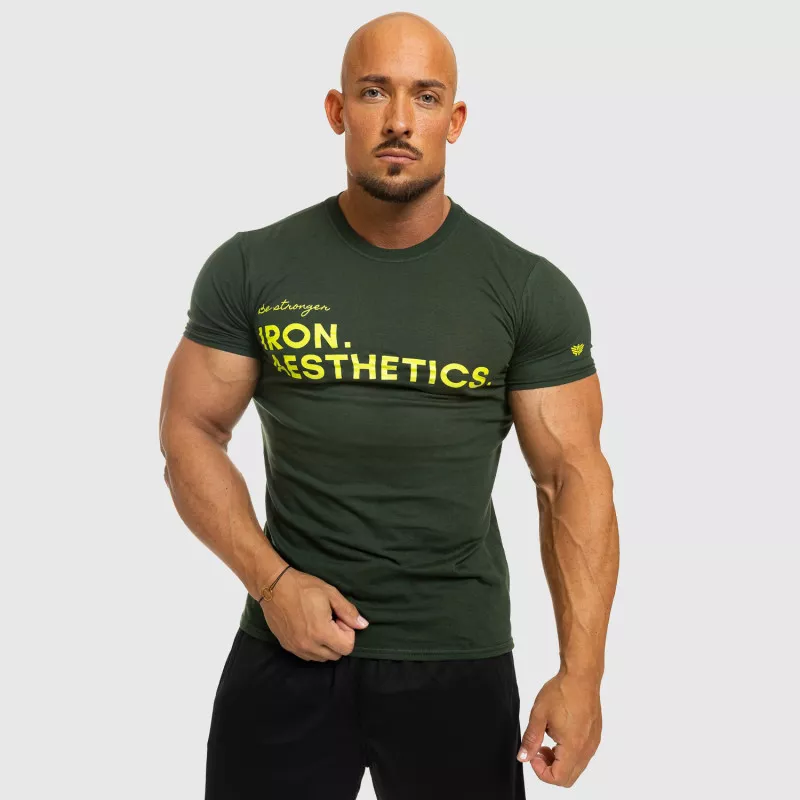 Férfi fitness póló Iron Aesthetics Be Stronger, zöld-6
