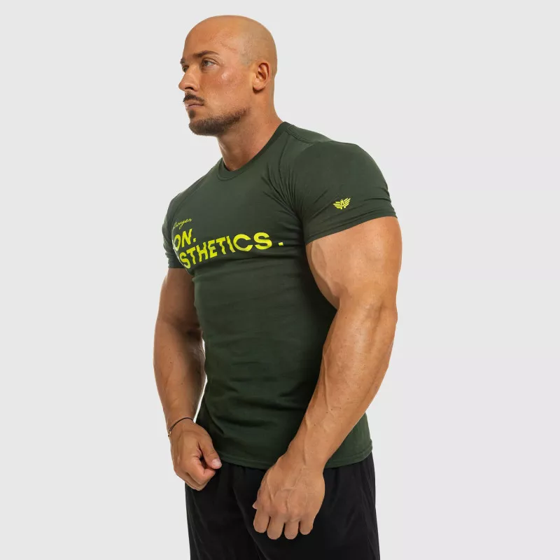 Férfi fitness póló Iron Aesthetics Be Stronger, zöld-3