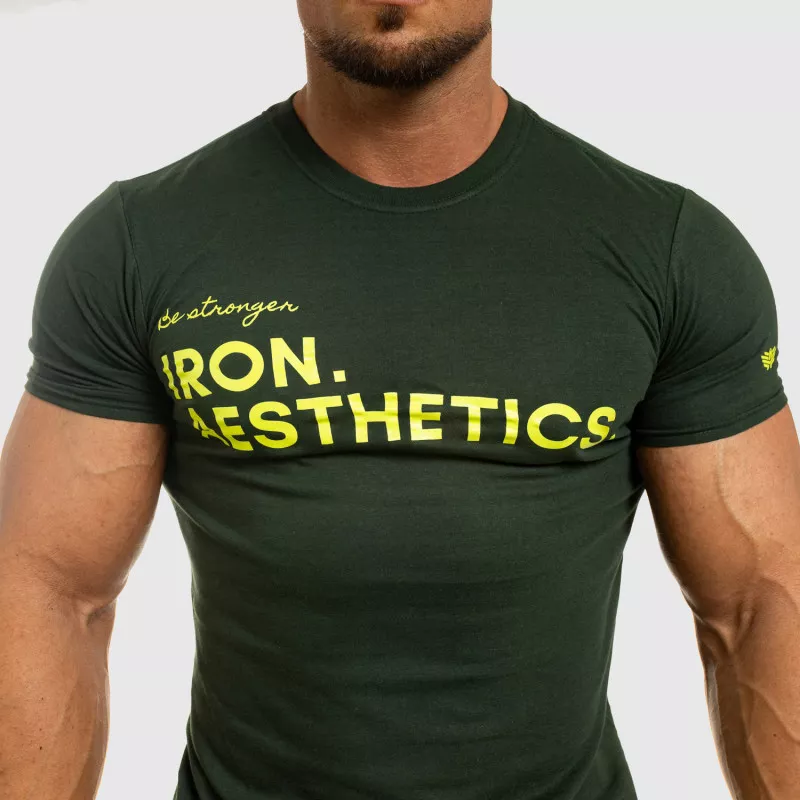 Férfi fitness póló Iron Aesthetics Be Stronger, zöld-9