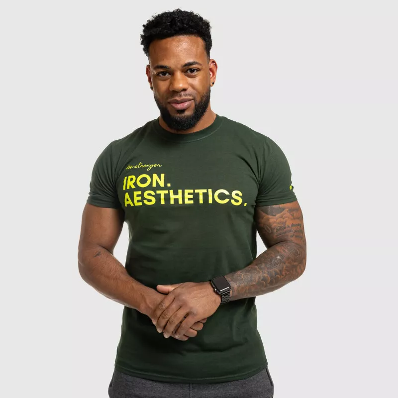Férfi fitness póló Iron Aesthetics Be Stronger, zöld-11
